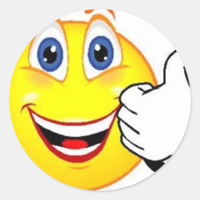 Adesivo Redondo Rosto Feliz (Frente)