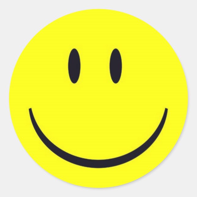 Adesivo Redondo Rosto Feliz (Frente)