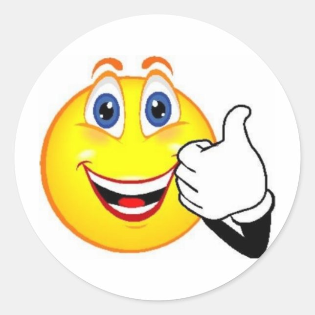 Adesivo Redondo Rosto Feliz (Frente)