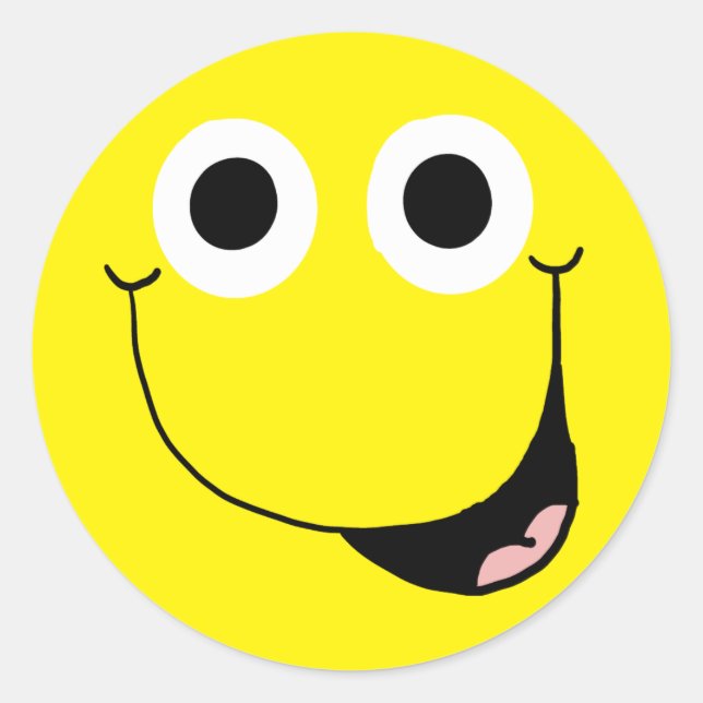 Adesivo Redondo Rosto Feliz 2 (Frente)