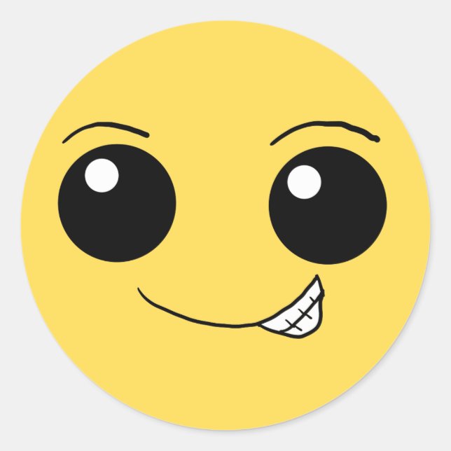 Adesivo Redondo Rosto Feliz 5 (Frente)