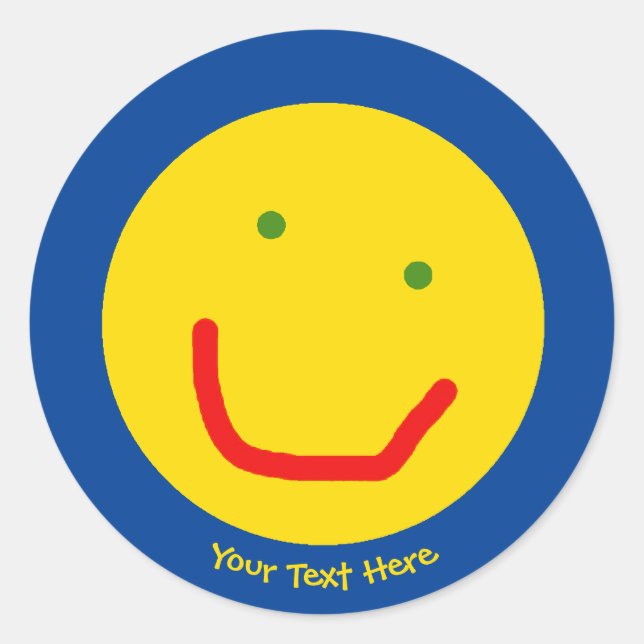 Adesivo Redondo Rosto Feliz do Sol Sorridente (Frente)
