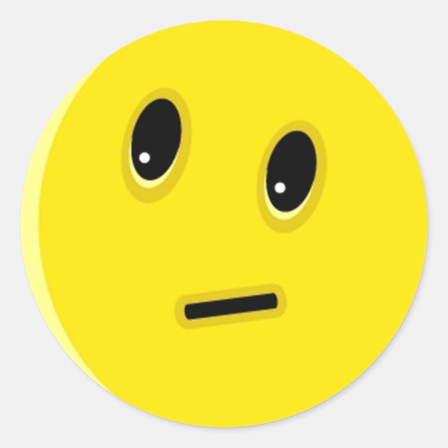 Adesivo Redondo Rosto Feliz e Amarelo Brilhante (Frente)