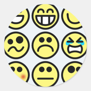 Adesivo Redondo rosto feliz emoticon