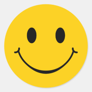 Adesivo Redondo Rosto Feliz Sorriso
