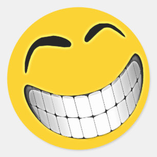 Adesivo Redondo Rosto Grande Amarelo