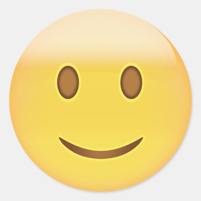 Adesivo Redondo Rosto Ligeiramente Sorridente Emoji (Frente)