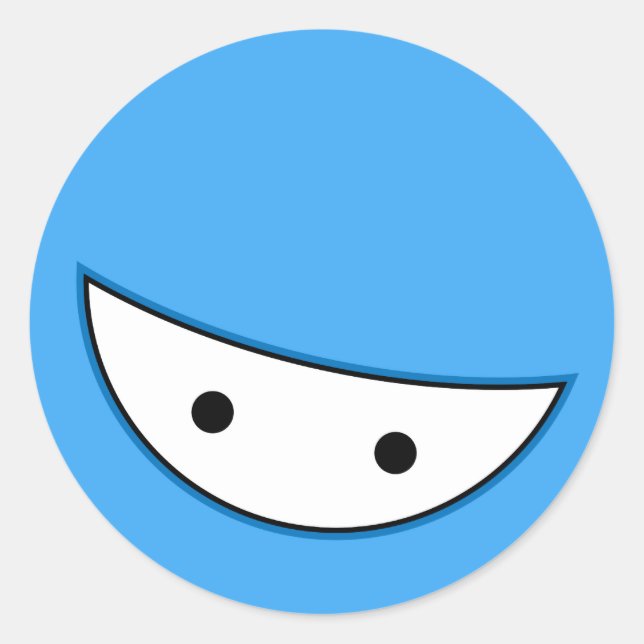 Adesivo Redondo Rosto Ninja (Azul (Frente)