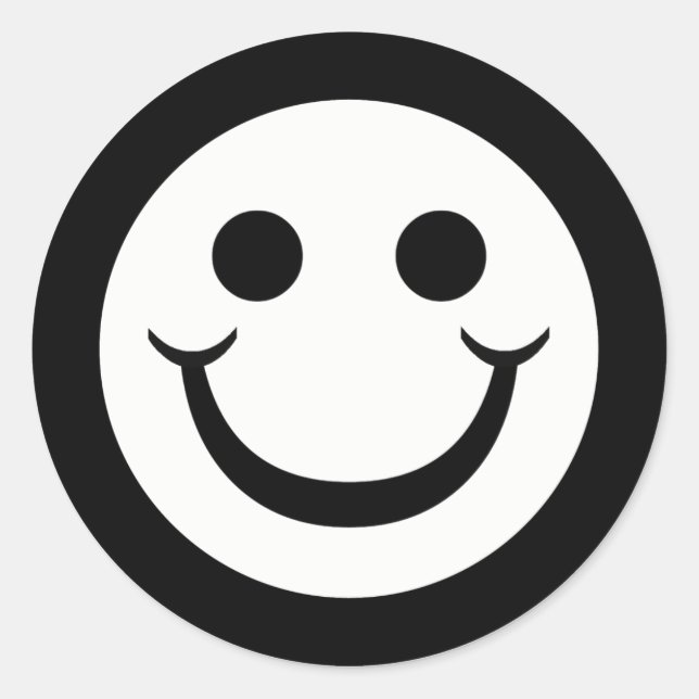 ADESIVO REDONDO ROSTO PRETO E BRANCO (Frente)