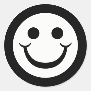 ADESIVO REDONDO ROSTO PRETO E BRANCO