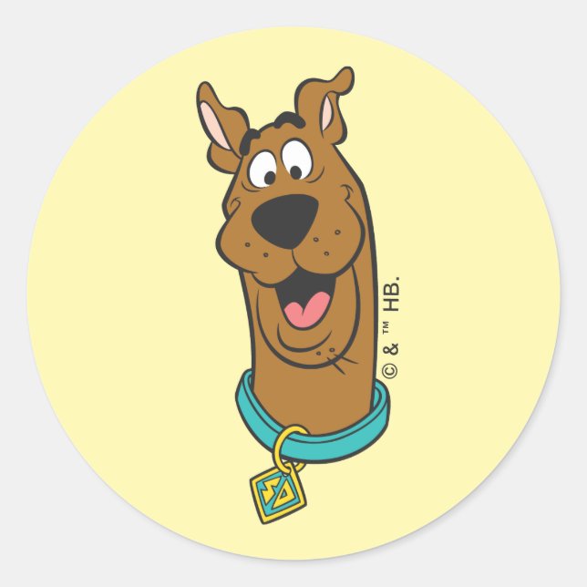 Adesivo Redondo Rosto Scooby-Doo Sorrindo (Frente)