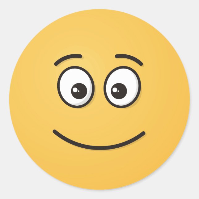 Adesivo Redondo Rosto sorridente com olhos abertos (Frente)