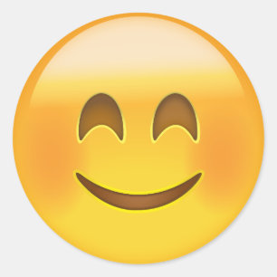 Adesivo Redondo Rosto Sorridente Com Olhos Emoji Sorridentes