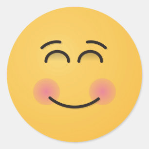 Adesivo Redondo Rosto sorridente com olhos sorridentes