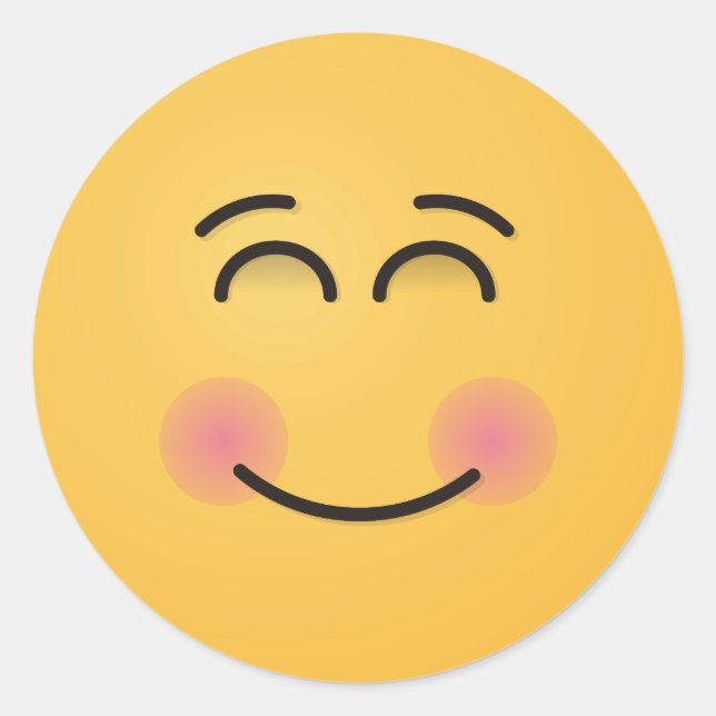 Adesivo Redondo Rosto sorridente com olhos sorridentes (Frente)