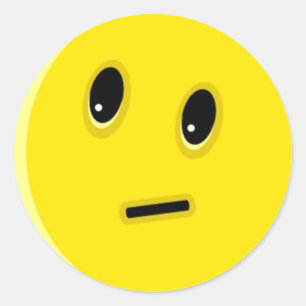 Adesivo Redondo Rosto Sorridente Confuso