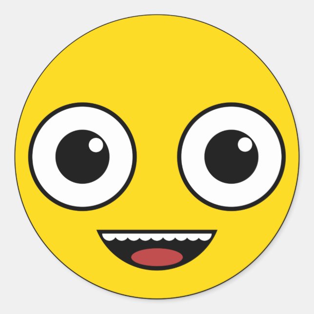 Adesivo Redondo Rosto Super Feliz (Frente)
