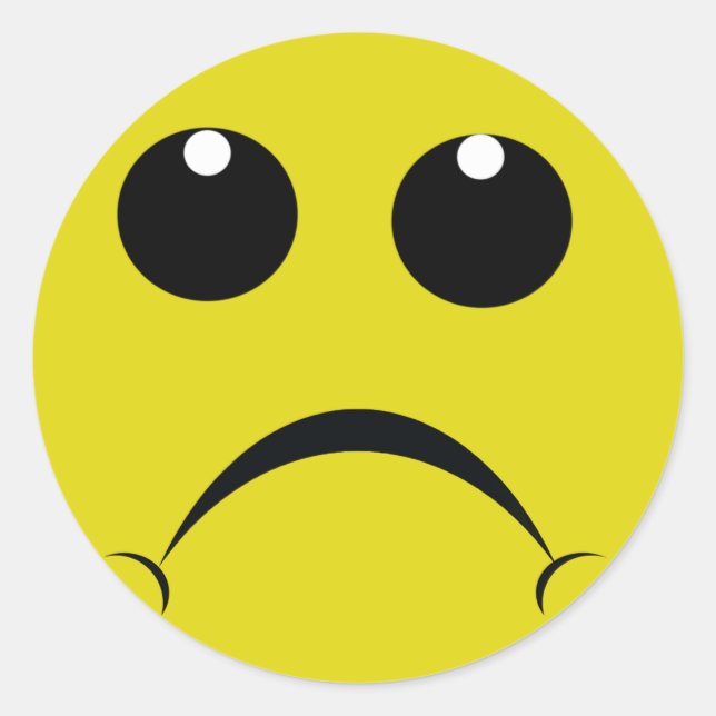 Adesivo Redondo rosto triste (Frente)