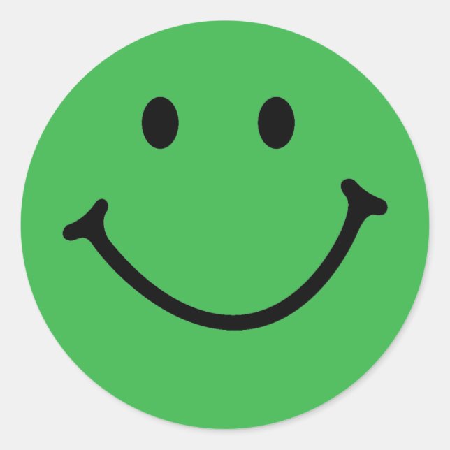 Adesivo Redondo rosto verde clássico (Frente)