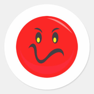 Adesivo Redondo rosto vermelho