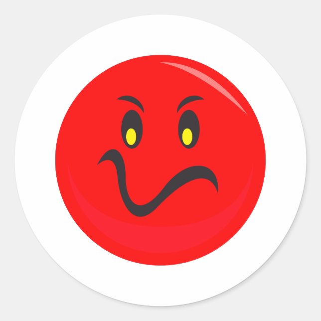 Adesivo Redondo rosto vermelho (Frente)