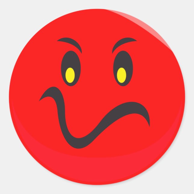 Adesivo Redondo rosto vermelho (Frente)