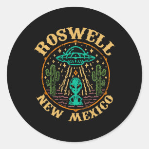 Adesivo Redondo Roswell Nm 1947 - Engraçado Roswell Aviação Novo M
