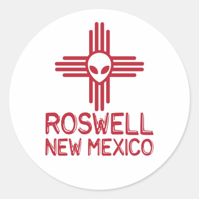Adesivo Redondo Roswell Novo México (Frente)
