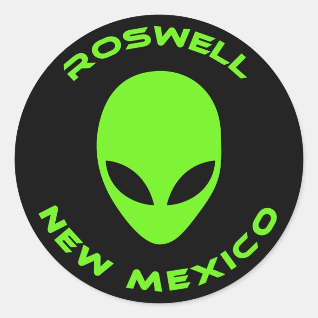 Adesivo Redondo Roswell, Novo México (Frente)