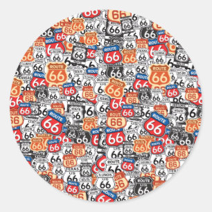 Adesivo Redondo Rota 66