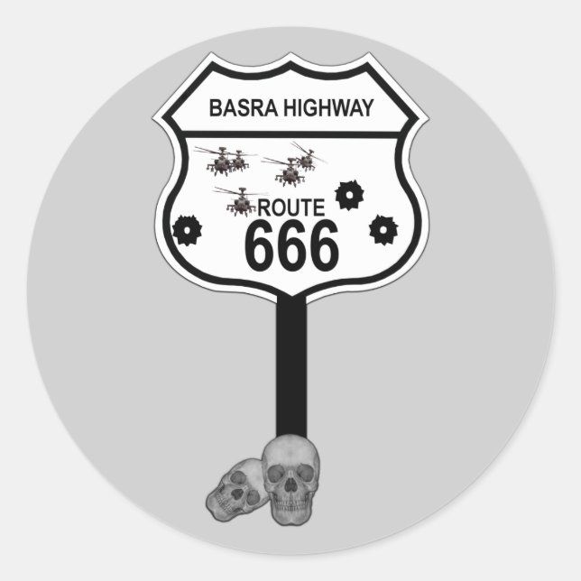 Adesivo Redondo Rota 666 (Frente)