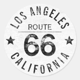 Adesivo Redondo Rota 66 da Califórnia em Los Angeles