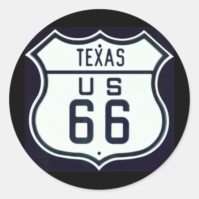 Adesivo Redondo Rota 66 Texas (Frente)
