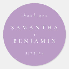 Adesivo Redondo Rota Clássica de Casamento do Coordenado Lilac Ele
