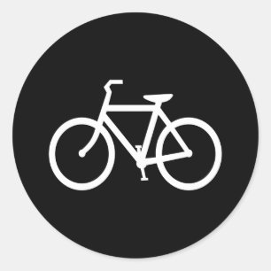 Adesivo Redondo Rota de Bicicleta Branca