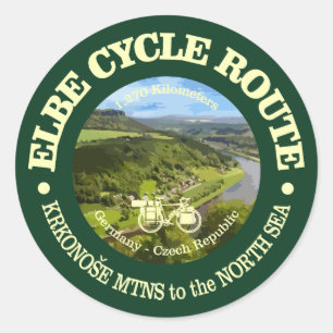 Adesivo Redondo Rota do Ciclo Elba (ciclismo c)