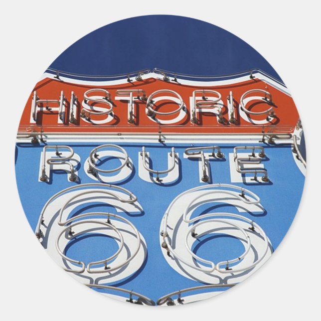 Adesivo Redondo Rota Histórica 66 (Frente)