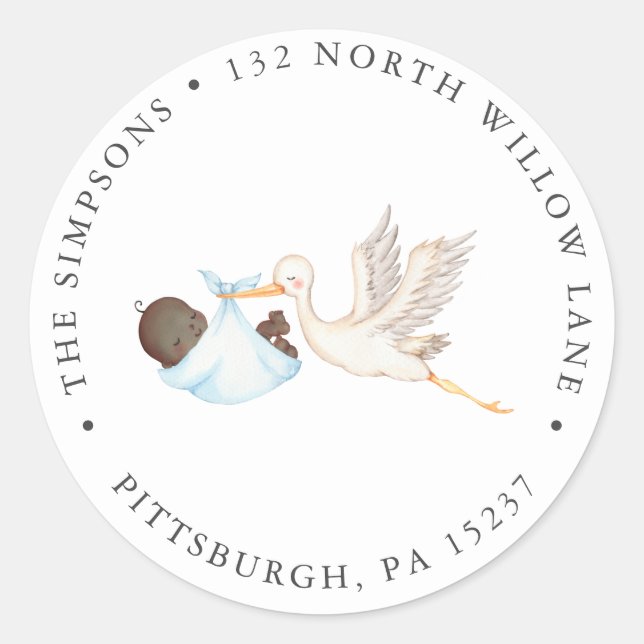 Adesivo Redondo Roteamento Clássico do Endereço de Retorno do Chá  (Frente)