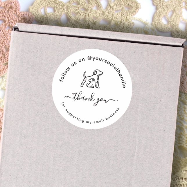 Adesivo Redondo Roteiro agradecimento identificador social Logotip (Criador carregado)