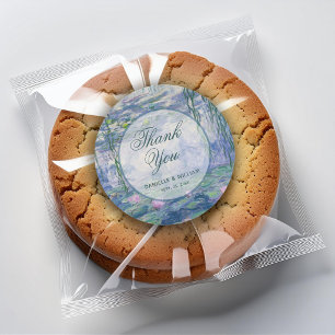 Adesivo Redondo Roteiro de Agradecimento de Noivado de Lírios de Á
