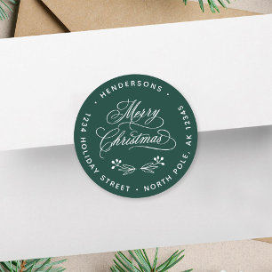 Adesivo Redondo Roteiro Feliz Natal Retorno Verde