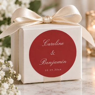 Adesivo Redondo Roteiro Formal Elegante Casamento Personalizado Ve