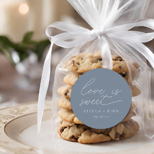 Adesivo Redondo Roteiro Moderno Amor é Doce Casamento