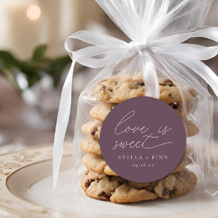 Adesivo Redondo Roteiro Moderno Amor é Doce Casamento