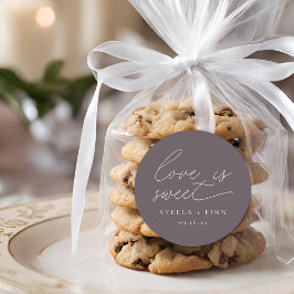 Adesivo Redondo Roteiro Moderno Amor é Doce Casamento