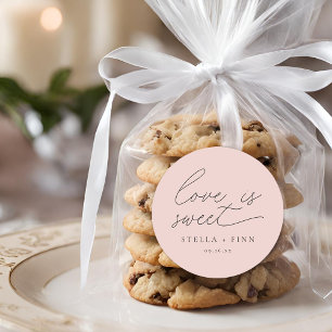 Adesivo Redondo Roteiro Moderno Amor é Doce Casamento