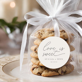 Adesivo Redondo Roteiro Moderno Amor é Doce Casamento