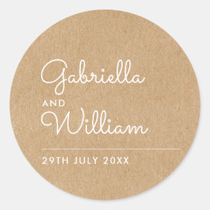 Adesivo Redondo Roteiro Natural Rustic Kraft Favor