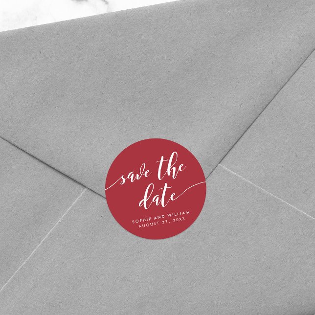 Adesivo Redondo Roteiro Relax Save the Date Editável Cor (Criador carregado)