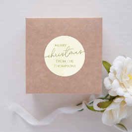 Adesivo Redondo Roto Natal Dourado Grafismo Personalizado 